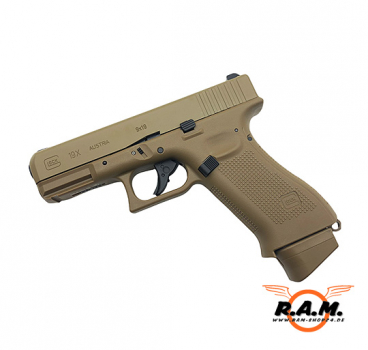 Airsoftpistole GLOCK 19X, 6mm BB, CO2 in coyote (BlowBack)