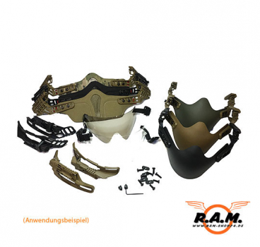 Mundschutzbefestigungssystem für Warrior Helmsystem schwarz