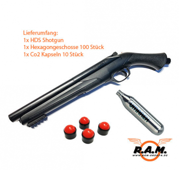 HDS 68 Shotgun Set inkl. 10x Co2 Kapseln & Munition