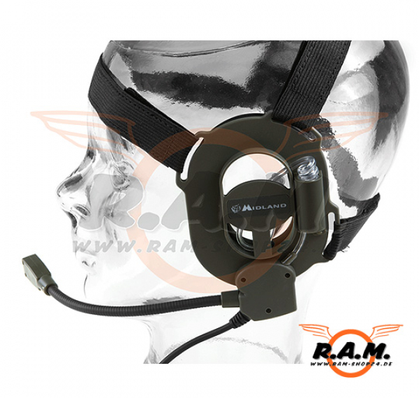Bow-M Evo K, Tactical Military Headset KENWOOD Stecker & drehbarem Mikro (L/R)