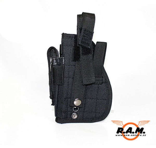 MOLLE Pistolenholster mit integrierter Magazintasche, schwarz