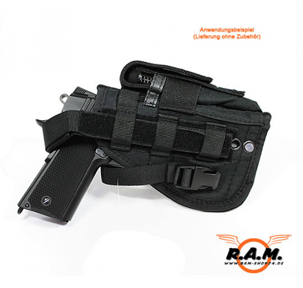 MOLLE Pistolenholster mit integrierter Magazintasche, schwarz