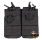 Preview: Doppelte Molle Magazintasche, für bis zu 4 Magazine, schwarz