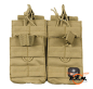 Preview: Doppelte Molle Magazintasche, für bis zu 4 Magazine, coyote