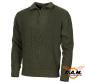 Preview: Strick-Pullover mit Reißverschluß in oliv