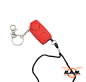 Preview: Schrillalarm mit integrierter Taschenlampe, max. 120dB, rot