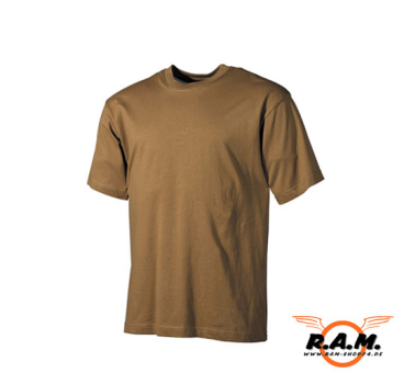 Halbarm T-Shirt in coyote, 100% Baumwolle