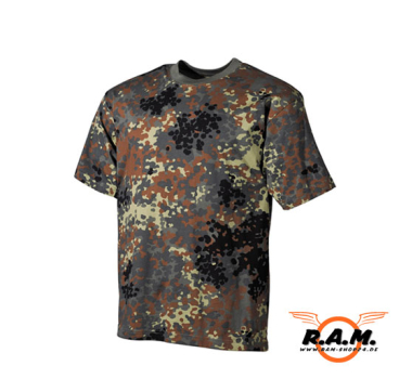 Halbarm T-Shirt in Flecktarn, 100% Baumwolle