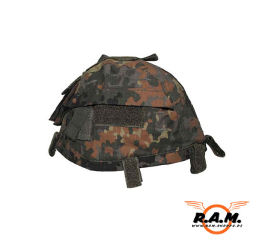 Helmbezug mit Taschen, größenverstellbar, flecktarn