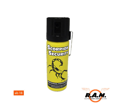 Scorpion - Breitstrahl Pfefferspray 50ml mit Gürtelclip und Federdeckelkappe