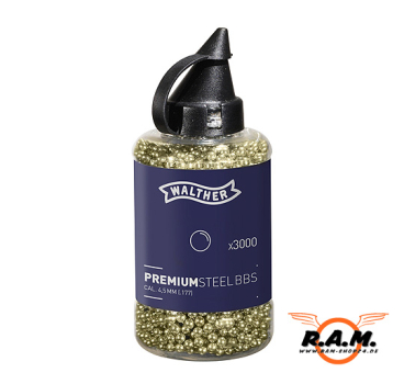 Walther Premium Stahl-BBs, cal. 4.5mm, 3000 Schuss