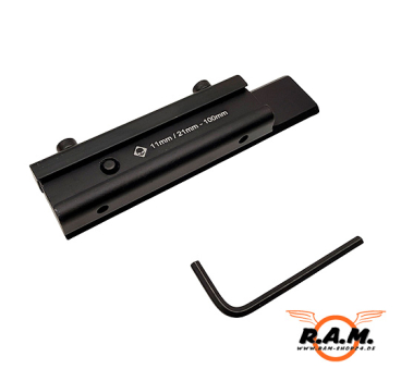 Preview: Adapter Montage 11mm auf 21mm Länge 100mm