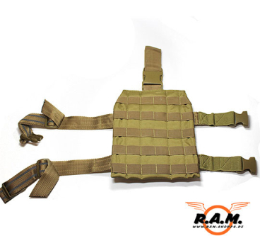 "Molle" Beinplatte deluxe, Leg Carrier, coyote tan