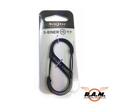 S-Biner Edelstahl #3 schwarz (Nite Ize) 68mm