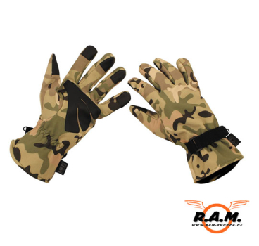 Softshell Handschuhe in Multitarn, touchscreenfähig