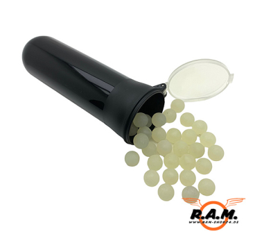 TOMAHAWK - Rubberballs "glow in the dark", 100 Stück inkl. Pot