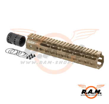 Ares 10" Aluminium Keymod Handguard, desert