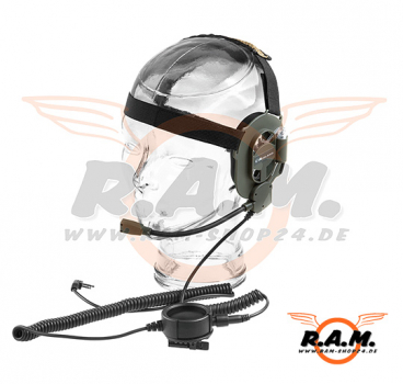 Bow-M Evo K, Tactical Military Headset KENWOOD Stecker & drehbarem Mikro (L/R)