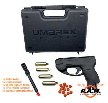 TP50 Pistole Compact SET inkl. Munition, Co2 Kapseln und Zubehör