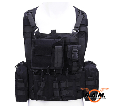 Operator Chest Rig mit divers. abnehmbaren Taschen, schwarz