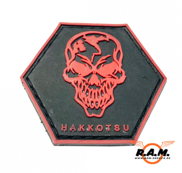 3D PVC Patch "Hakkotsu" (3,5cm x 4cm ) schwarz/rot