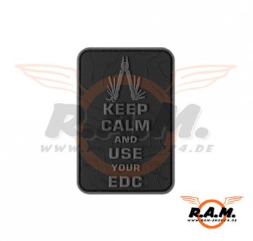 3D - Keep Calm EDC Rubber Patch - schwarz