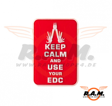 3D - Keep Calm EDC Rubber Patch - rot