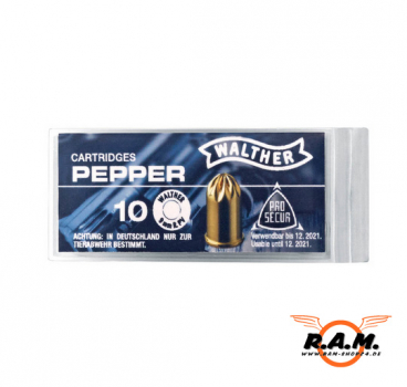 Walther Pfeffermunition mit OC-Füllung 9mm R.PV (Revolver), 10 Stück