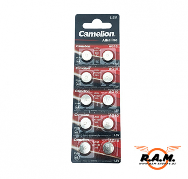 Camelion AG10 Knopfzellen 1,5V, 80mAh, 10er Blister