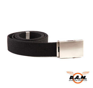 Stoffgürtel 40mm breit in schwarz mit Schnalle