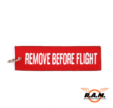 Schlüsselanhänger "REMOVE BEFORE FLIGHT", Groß, 17 x 4,5 cm