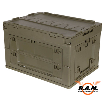 faltbare Klappbox, Transportbox in oliv, 60l