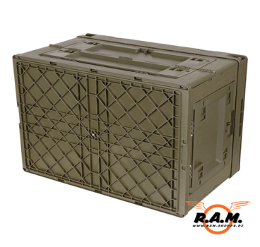 faltbare Klappbox, Transportbox in oliv, 60l