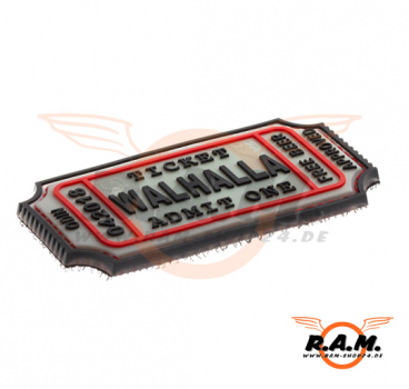 3D - Large Walhalla Ticket Rubber Patch - Glow in the Dark