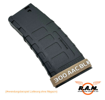 Magazinmarkierungsband 300 Blackout / 7.62x35 tan / weiss