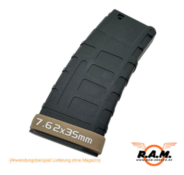Magazinmarkierungsband 300 Blackout / 7.62x35 tan / weiss