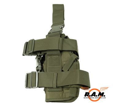 Pistolenbeinholster, oliv, Bein- und Gürtelbef., rechts