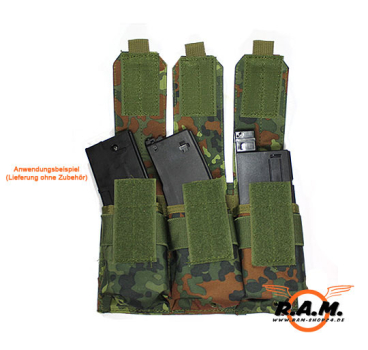 US MOLLE AR15 Magazintasche mit Klettverschluss, dreifach, flecktarn