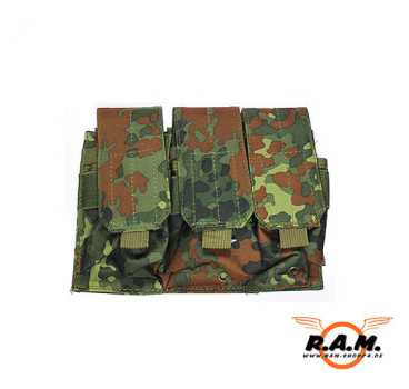 US MOLLE AR15 Magazintasche mit Klettverschluss, dreifach, flecktarn