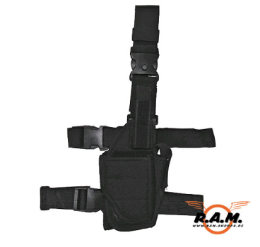 Pistolenbeinholster, schwarz, verstellbar, rechts