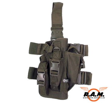 Pistolenbeinholster, oliv, Bein- und Gürtelbef., rechts