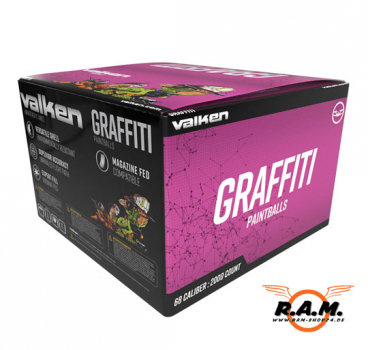 VALKEN Graffiti Premium Paintballs, cal. 0.68, 2000er Karton
