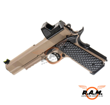 Softairpistole Raven MEU Railed + BDS GBB (M1911), Tan