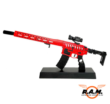 Preview: GOATGUNS Miniatur Modell AR-15 SKELETON, rot (Set)