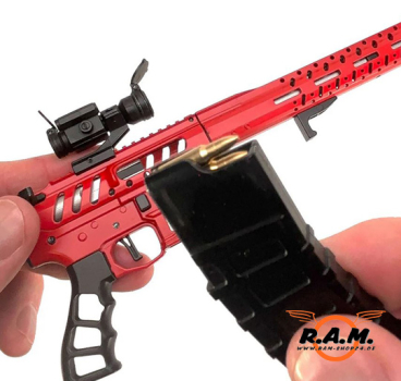Preview: GOATGUNS Miniatur Modell AR-15 SKELETON, rot (Set)