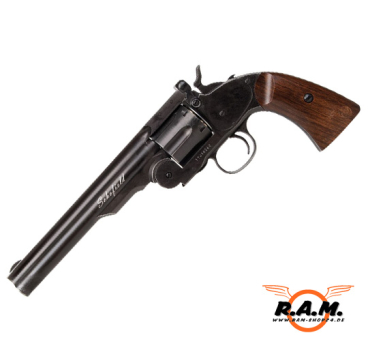 ASG Druckluftrevolver CO2 Schofield 6" Aging Black, 4,5mm