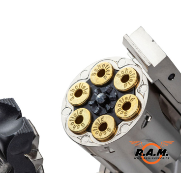 Preview: ASG Druckluftrevolver CO2 Schofield 6", NBB, 4,5mm
