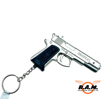 Metall-Schlüsselanhänger Pistole, 9cm