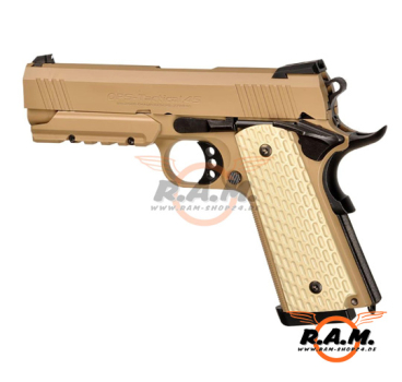 Tokyo Marui Airsoftpistole Desert Warrior GBB (M1911), 28 Schuss