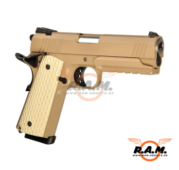 Preview: Tokyo Marui Airsoftpistole Desert Warrior GBB (M1911), 28 Schuss